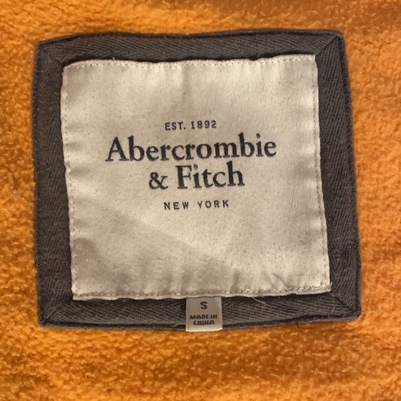 Abercrombie & Fitch Orange Peach Thick Hoodie with sewn on brand name in white S - Picture 11 of 16